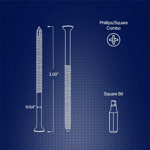 Vista 6 de Kit de tornillos de puerta reforzados para placas de impacto, placas de cerrojo y bisagras. Tornillos de 3 pulgadas y broca de destornillador, hace