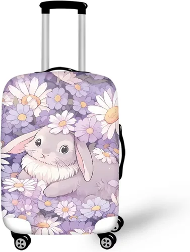 Vista 37 de COEQINE Funda para equipaje de viaje, protector de maleta, funda de equipaje lavable, tamaño S-XL (18-32 pulgadas), Blue Capy Bara Swim, L