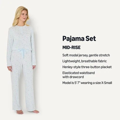 Vista 2 de Amazon Essentials x Sofia Grainge Mommy and Me - Conjunto de pijama de manga larga