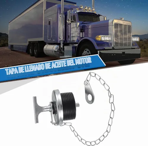 Vista 2 de uxcell Tapa universal de llenado de aceite de motor de 2 pulgadas con cadena para motores N14 L10 M11 ISM Deisel