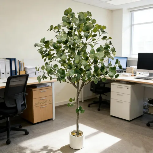 Vista 7 de Planta de eucalipto falsa de 5 pies, árbol artificial de seda con Eucalipto - verde de 5 pies