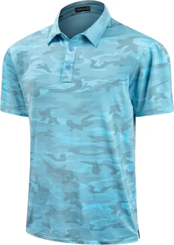 Vista 163 de TAPULCO Camisetas tipo polo de secado rápido para hombre, diseño de camuflaje, atléticas, ligeras, transpirables, casuales, para golf
