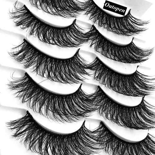 Vista 7 de Pestañas postizas de visón 3D, pestañas postizas naturales y finas, 0.59 pulgadas, pestañas largas y esponjosas, herramientas de maquillaje de ojos