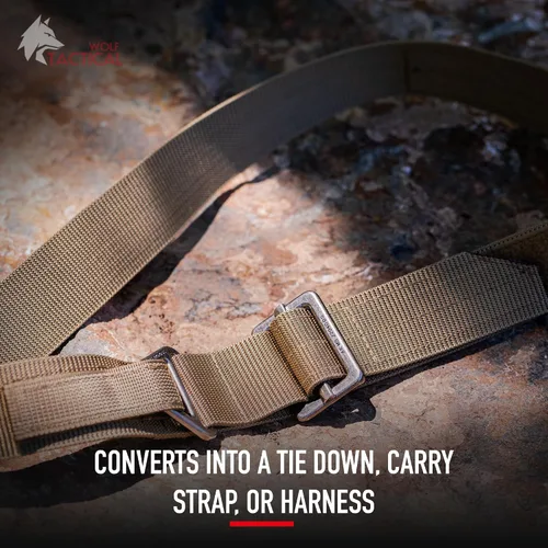 Vista 6 de WOLF TACTICAL Cinturón de aparejos de alta resistencia - Cinturón de pistola EDC de nailon reforzado de 2 capas de 1.75 pulgadas