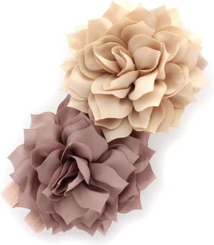 Vista 9 de Diademas de flores de pétalos para bebés y niñas, par elástico para niños pequeños