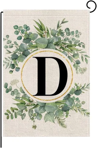 Vista 10 de wyooxoo Bandera de jardín floral con monograma de letra A, de 12 x 18 pulgadas, doble cara para exteriores, familia, apellido, bandera inicial