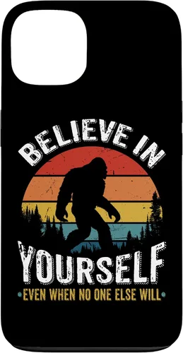 Vista 7 de Funda inspiradora para iPhone 16 Believe in Yourself Retro Bigfoot Sasquatch
