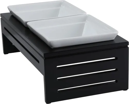 Vista 2 de Silicute Cuencos elevados de cerámica para mascotas - The Pawsh Bowl - Comedor para perros exigentes