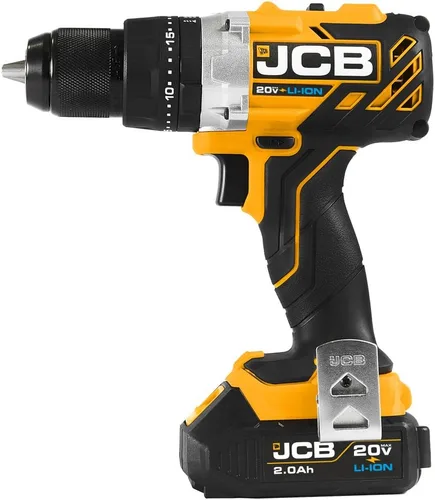 Vista 2 de JCB Herramientas - JCB - Taladro de martillo sin escobillas de 20 V - Incluye batería de 2.0 Ah - Cargador de 2.4 A, JCB-20BLCD-2X