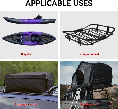 Vista 6 de Estante Universal para Cama de Camión de Servicio Pesado - Altura Ajustable, Extensible, Barras Transversales de Aluminio para la Mayoría