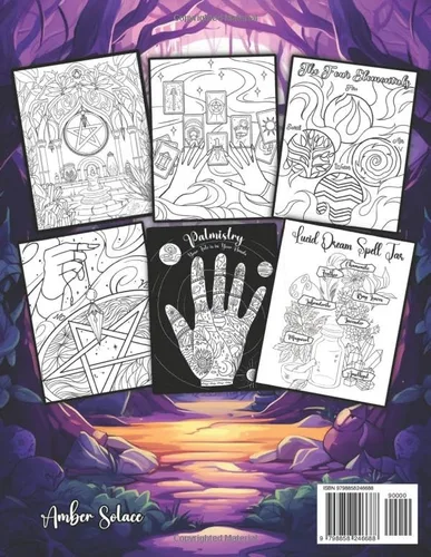 Vista 2 de Witchcraft Coloring Book for Adults Inspired by Real Witch Practice Featuring Herbs, Spells, Crystals, and Magic - A Therapeutic Relaxation Journey