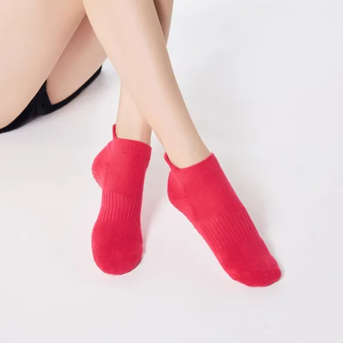 Vista 29 de Calcetines de yoga con dedos de pilates con empuñaduras para mujer, antideslizantes, acolchados, florales, calcetines tobilleros para baile de ballet