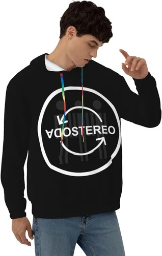 Vista 4 de Taijlao Soda Stereo Logo Hoodie Casual Sweatshirt 3d Printed Pullover Outerwear With Pockets For Mens