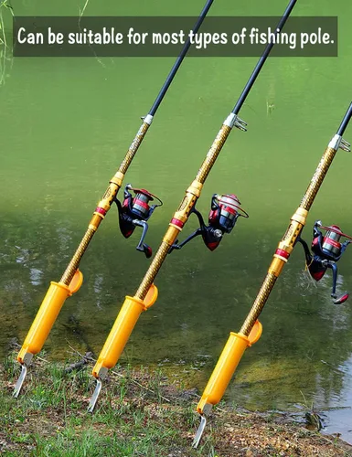 Vista 4 de Soportes de caña para pesca de banco, soporte de caña de pescar para el suelo, paquete de 3