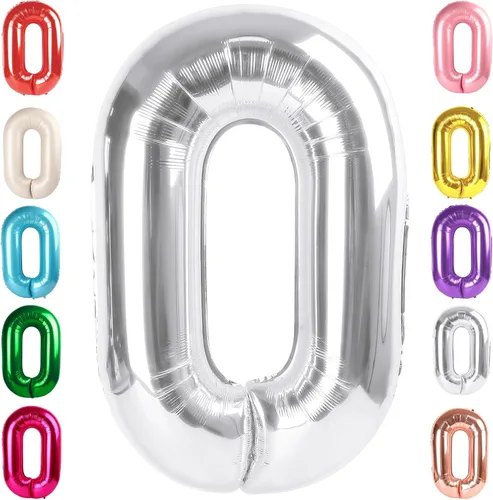 Vista 57 de Globos del números 0 de 40 pulgadas para formar los números 10, 20, 30, 40, 50, 60, 70, 80, 90, 100, para decoración de cumpleaños, bodas, eventos