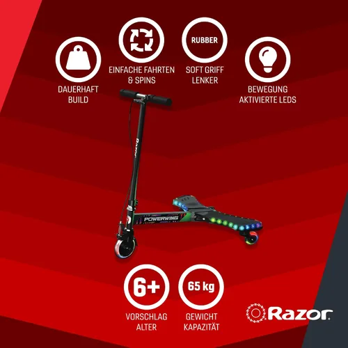 Vista 3 de Razor PowerWing - Patinete con ruedas con luz LED para niños mayores de 6 años