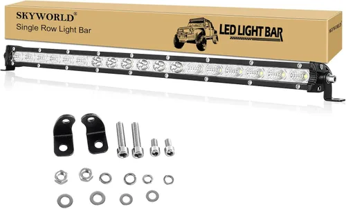 Vista 16 de SKYWORLD 2 X 4 Pulgadas 15W Barra de Luz LED de Una Sola Fila de Bajo Perfil Ultra Delgada, Mini Foco, Luces de Conducción Todoterreno, Luces LED