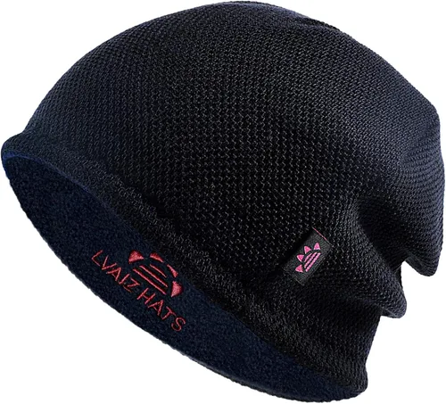 Vista 8 de Lvaiz Winter Beanie for Men Women Warm Fleece Lined Reversible Skull Cap Reversible Soft Warm Fleece Lining, Full Ear Coverage, 3D Hexagonal Crown