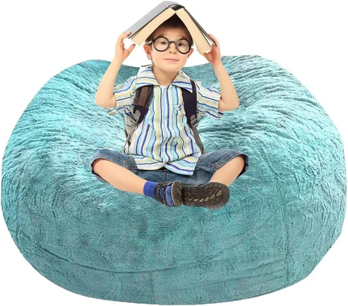 Vista 52 de BCU Funda para Silla Puf Ultra Suave Esponjosa de Piel Sintética Falsa Funda para Puf de Felpa Funda para Sillas de Sala de Estar para Adultos