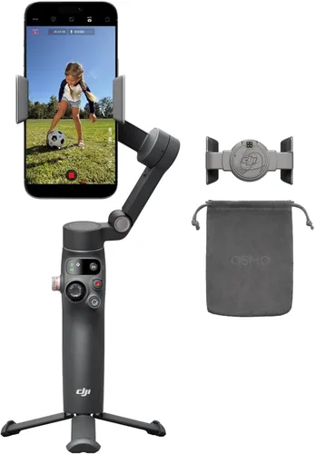 Vista 11 de DJI Osmo Mobile 8 Advanced Tracking Combo Gimbal Stabilizer para teléfono, seguimiento nativo de IA con audio e iluminación, rotación panorámica