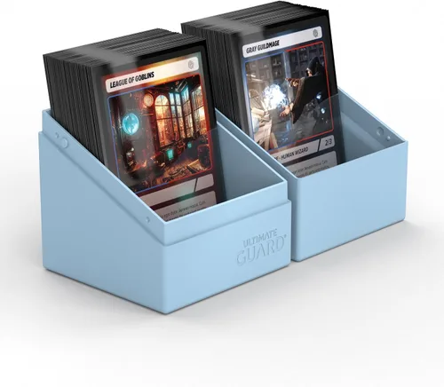 Vista 6 de Ultimate Guard Boulder Solid 100+, Estuche para Mazo para 100 Cartas TCG con Doble Funda, Azul Bebé, Almacenamiento Seguro y Duradero