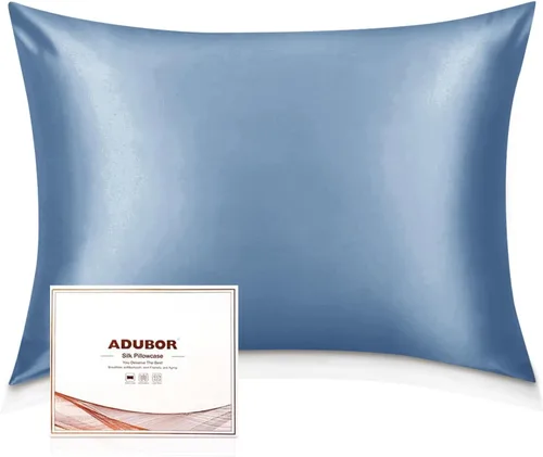 Vista 15 de Adubor Funda de almohada 100% de seda, fundas de almohada de seda de morera, 22 fibras de grado Momme 6A, funda de almohada de seda para la salud