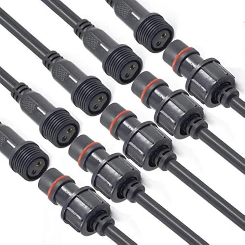 Vista 6 de Conectores Impermeables de 2 Cables, 12AWG Enchufe Conector LED Macho Hembra con Conectores Impermeables de 2 Pines, Cable de Extensión IP68 de 25CM