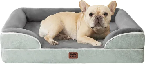 Vista 55 de EHEYCIGA – Cama ortopédica impermeable para perros pequeños, de espuma viscoelástica tipo caja de huevos, con bordes elevados y base antideslizante