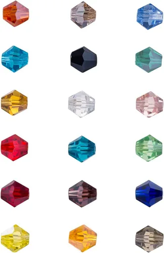 Vista 9 de LONGWIN Lote de 1800 cuentas de cristal de bicono de 0.157 in de cuentas de cristal de joyería para proyectos de bricolaje, pulseras, collares