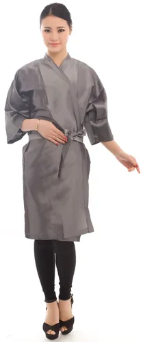 Vista 7 de PERFEHAIR Bata de peluquería para clientes, estilo kimono (azul)