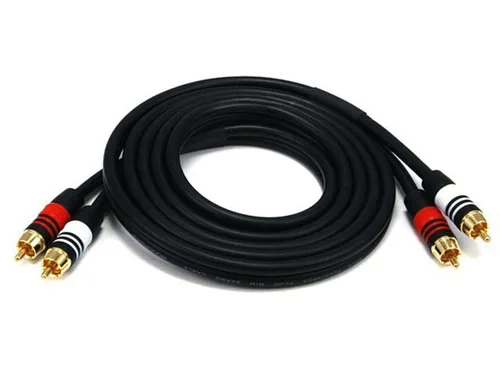 Vista 11 de Monoprice Cable de audio de dos canales de alta calidad, 2 conectores RCA a 2 conectores RCA, macho a macho, 22 AWG, 25 pies, negro