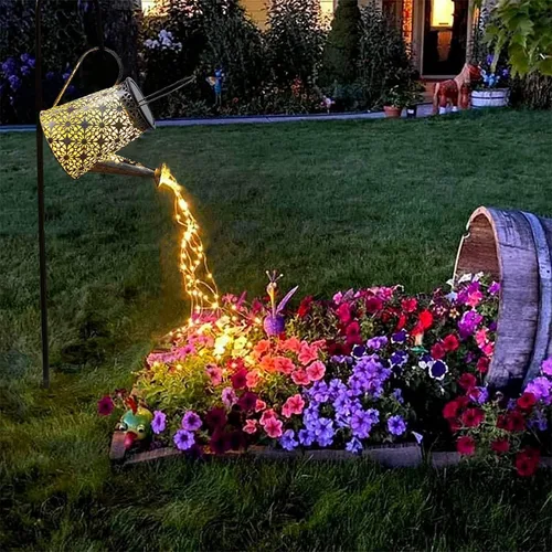 Vista 10 de B-Best Luces Solares para Exteriores Decoraciones de Jardín, Luz de Paisaje en Forma de Regadera Farol Colgante Grande, Decoración de Patio Exterior