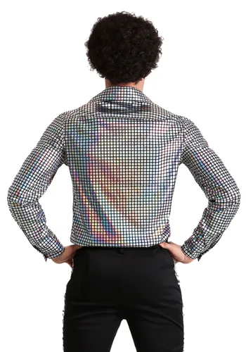 Vista 2 de Camisa de Disfraz Bola de Disco para Hombre Multicolor