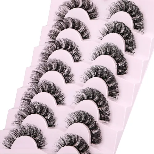 Vista 5 de Extensiones de pestañas naturales en racimo, pestañas postizas de aspecto natural wispy, pestañas individuales, tiras 3D, extensiones de pestañas