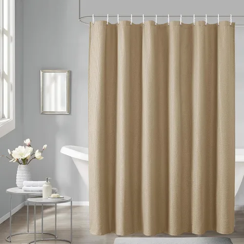 Vista 8 de OVZME Cortina de ducha de tela Berry Stall de 36 x 72 pulgadas, suave y gofre, pequeña cortina de ducha negra para baño con textura para un