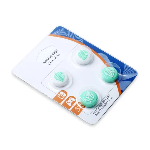 Vista 5 de LICHIFIT Joystick Rocker Case Thumb Sticks Grip Cover Analog Caps for Animal Crossing for SwitchLite Joy-Con Controller Replacement Leaf Modified
