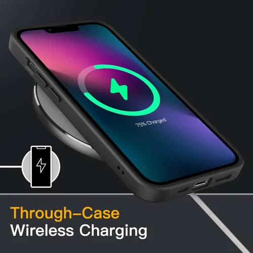 Vista 6 de JETech Funda mate para iPhone 13 Mini de 5.4 pulgadas, a prueba de golpes, protección contra caídas de grado militar, cubierta trasera translúcida