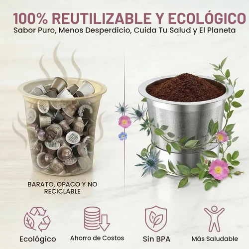 Vista 2 de K Cups reutilizables para Keurig, cápsulas de café reutilizables de acero inoxidable universales compatibles con las cafeteras Keurig 1.0 y 2.0