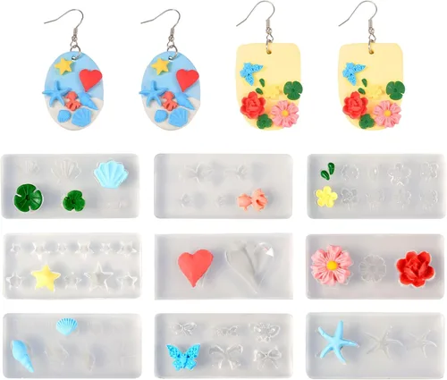 Vista 12 de Craftdady Molde de silicona con gemas de cabujón de 10 cavidades, molde de fundición de resina ovalada para resina epoxi UV, bricolaje