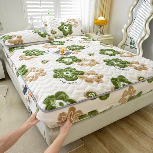 Vista 20 de Juego de sábanas bajeras extra largas tamaño King de 3 piezas con 2 fundas de almohada, forro polar de leche, suave para arrugas y antidecoloración