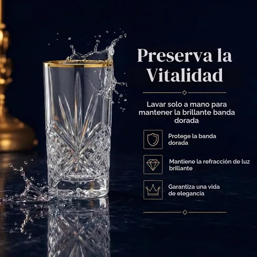 Vista 5 de Godinger Highball - Vasos para beber, banda dorada, Dublín, juego de 4