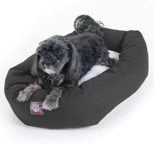 Vista 26 de Cama para perros Bagel de 40 pulgadas negra y Sherpa de Majestic Pet Products Negro