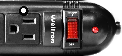Vista 5 de Weltron - Protector contra sobretensiones de 3 pies (WSP-600PLF-3BK)