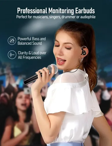 Vista 3 de Audiovance Vibes 201M - Auriculares con cable intrauditivos con micrófono, auriculares HiFi con cancelación de ruido y graves potentes, cable 3.5mm