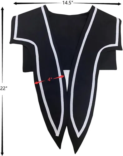 Vista 2 de Sailor Fake Collar for Women Cute False Collar for Girl,black white, width14.5 x22 height