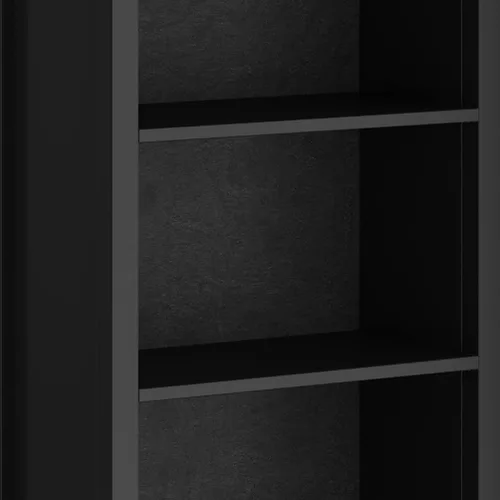 Vista 9 de SIMPLIHOME Estantería artesanal de madera maciza de 72 pulgadas de alto y 5 estantes en color negro, almacenamiento contemporáneo para sala