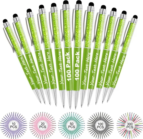 Vista 40 de Bolígrafos personalizados con nombre y texto, bolígrafos de diamantes de cristal personalizados a granel, 10 bolígrafos, regalos para mujeres