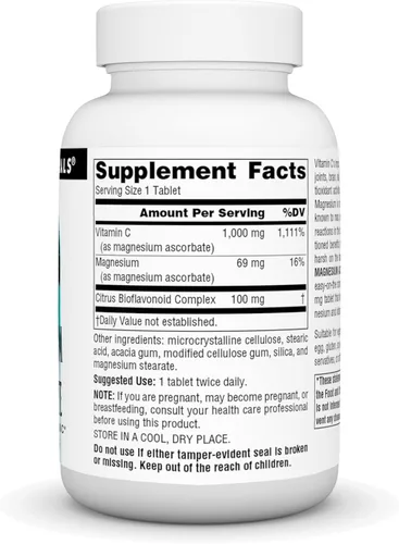 Vista 2 de Source Naturals Ascorbato de magnesio, vitamina C no ácida* -1000 mg, 60 tabletas
