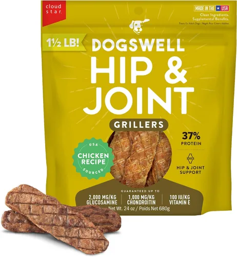 Vista 11 de Dogswell Hip & Joint Grillers - Golosinas para perros, pollo, bolsa de 12 onzas