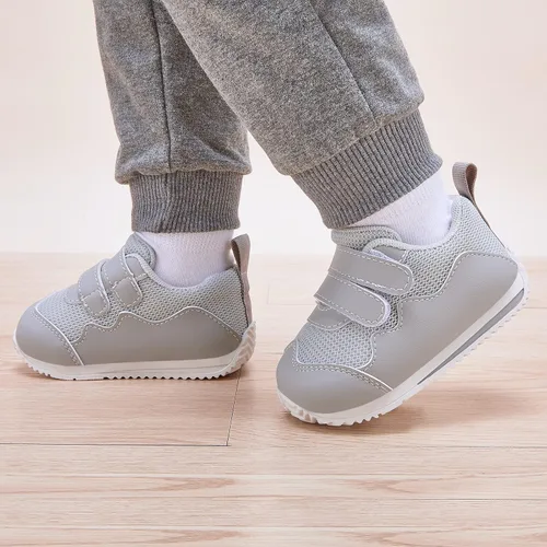 Vista 2 de BMCiTYBM Zapatos para bebé niño y niña, zapatos transpirables para caminar, ligeros, antideslizantes, 6, 9, 12, 18, 24 meses, C-gris